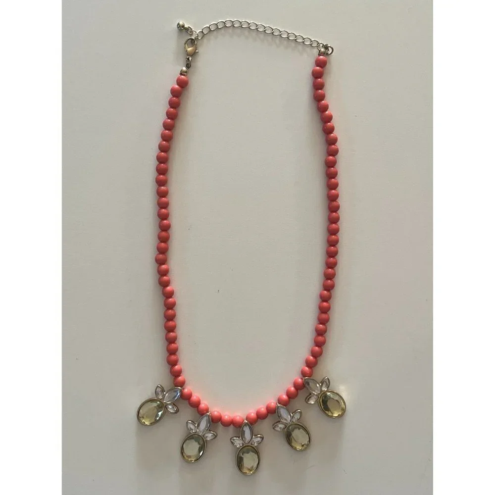 Gymboree Pink Beaded Pineapple Statement Necklace
